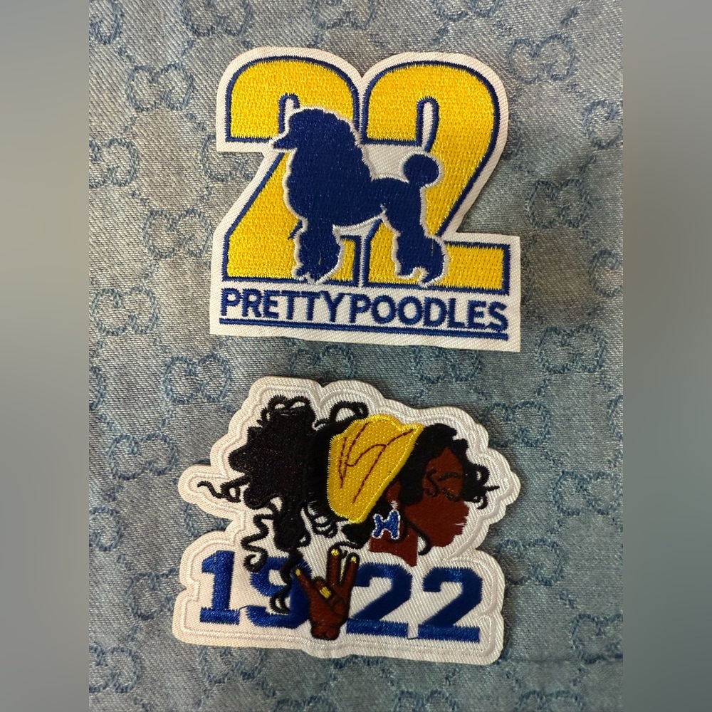 Sigma Gamma Rho-Embroidered Patch 2pc Set - Yellow and Blue